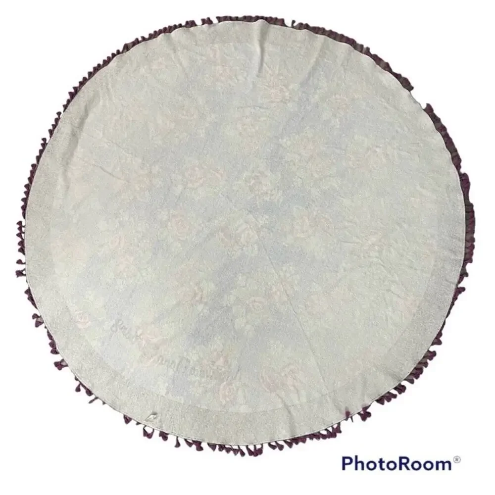Matilda Jane Round Beach Bath Towel Fringe 60” Pink Rose